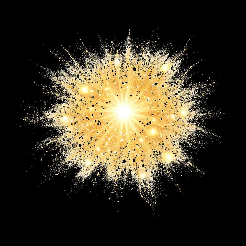 Explosão de Brilho Dourado com Efeito de Luz Mágico PNG fundo transparente