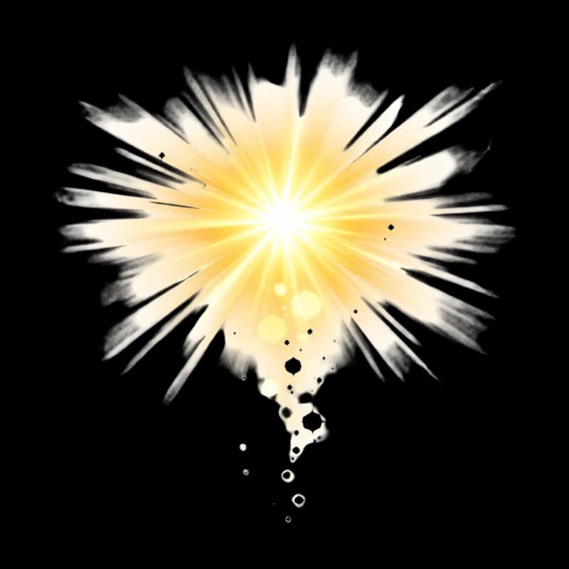 Explosão de Luz Dourada e Brilhante PNG fundo transparente