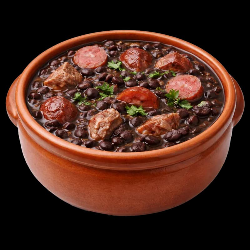 Feijoada tradicional em panela de barro PNG fundo transparente