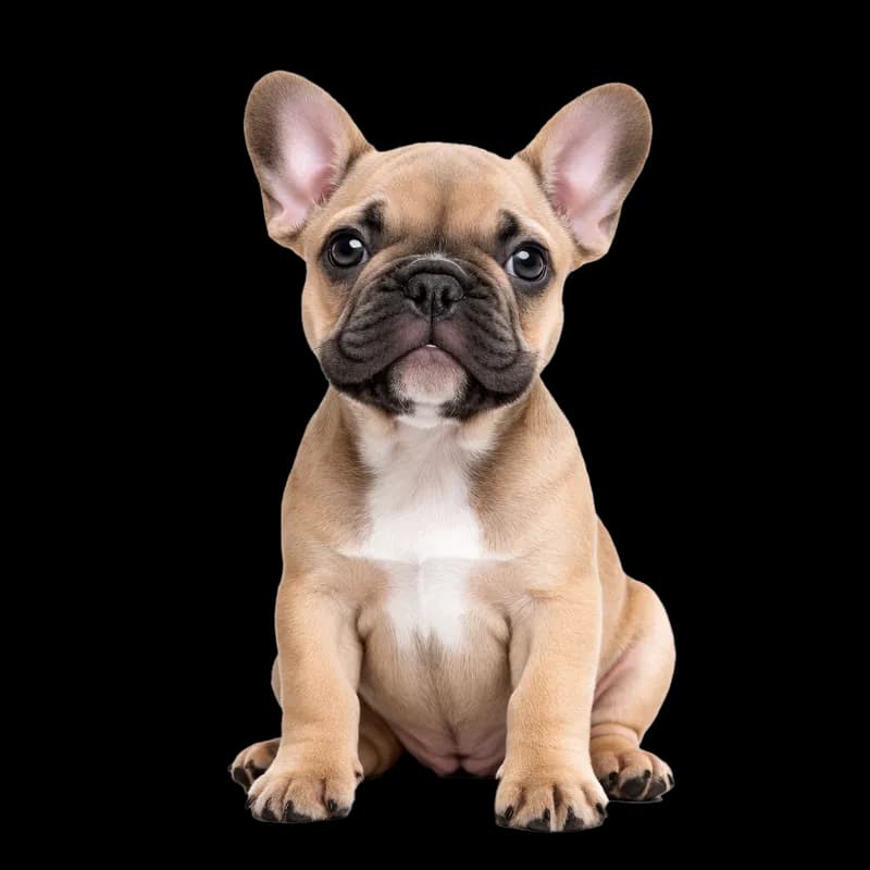 Filhote de Bulldog Francês Fawn Adorável PNG fundo transparente