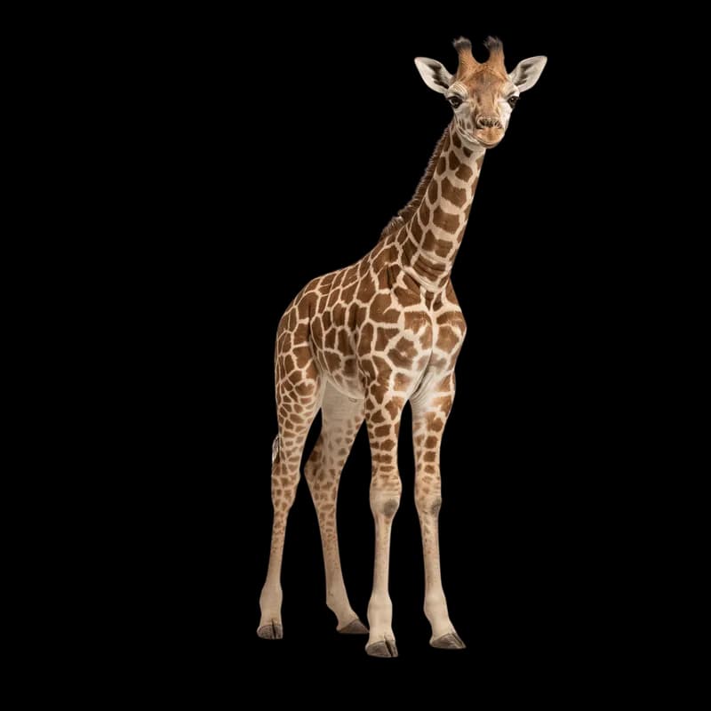 Filhote de Girafa em Pé - Olhar Curioso PNG fundo transparente - Puppy Giraffe Pé Olhar Curioso transparent background P