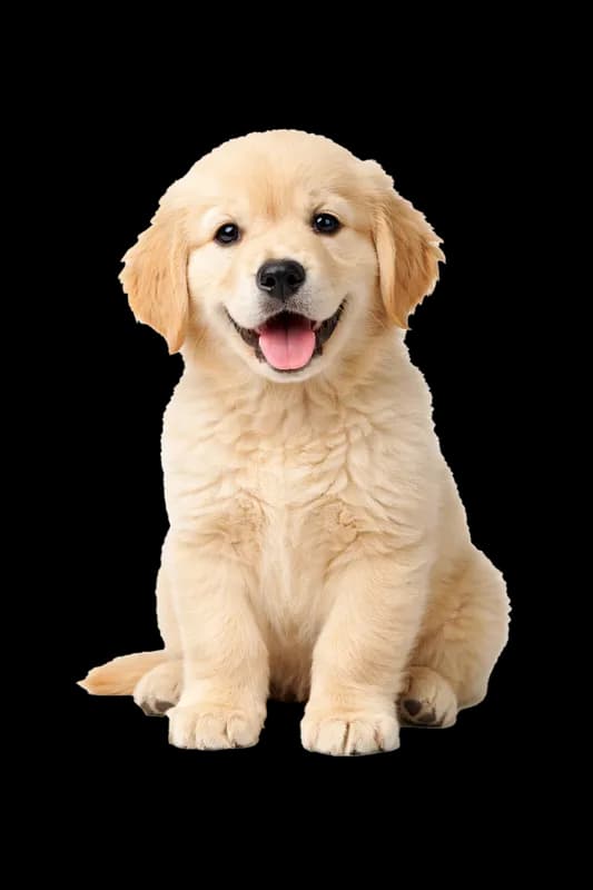 Filhote de Golden Retriever Feliz e Adorável PNG fundo transparente