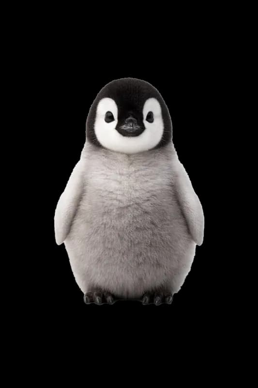 Filhote de pinguim imperador adorável em close-up PNG fundo transparente - Puppy Penguin Emperor Adorable Close Up trans