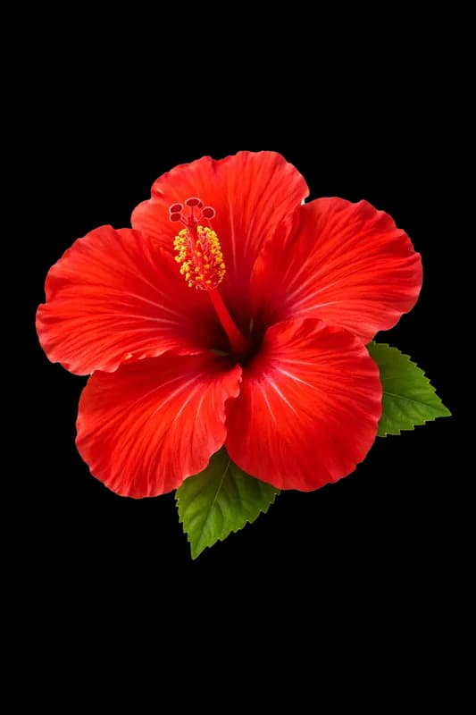 Flor de Hibisco Vermelho Vibrante PNG fundo transparente