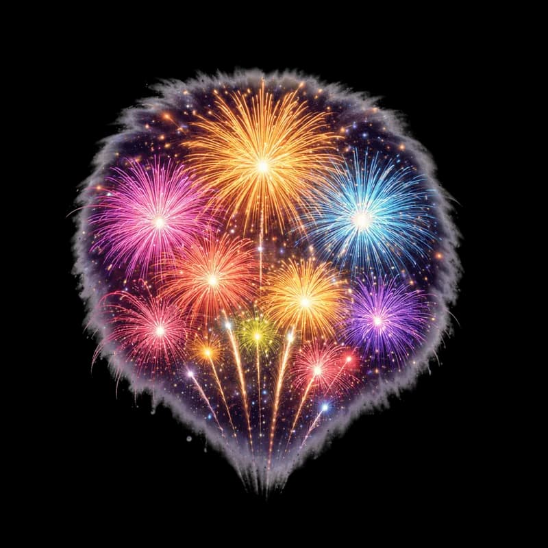 Fogos de Artifício Coloridos no Céu Noturno PNG fundo transparente - Fireworks Colorful Céu Noturno transparent backgrou