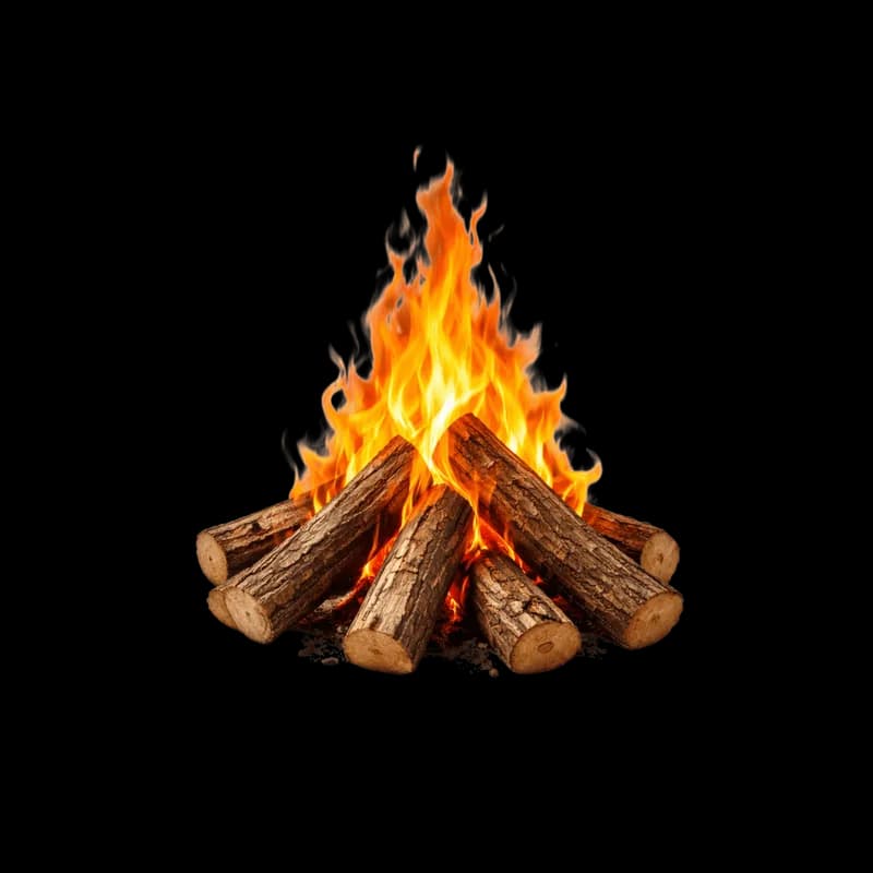 Fogueira acesa PNG fundo transparente - Bonfire lit transparent background PNG