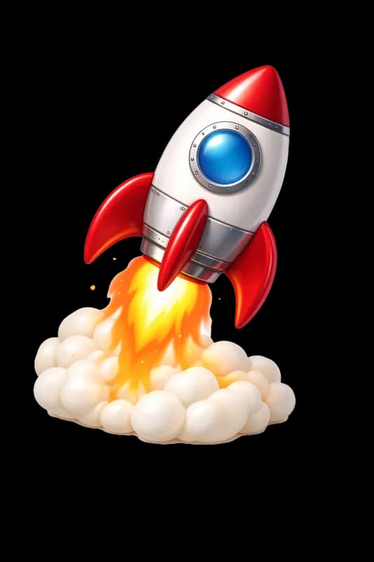 Foguete Lançando: Ilustração 3D Vibrante PNG fundo transparente