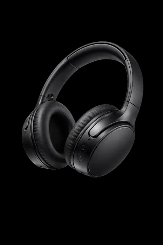 Fone de Ouvido Over-Ear Sem Fio Preto PNG fundo transparente