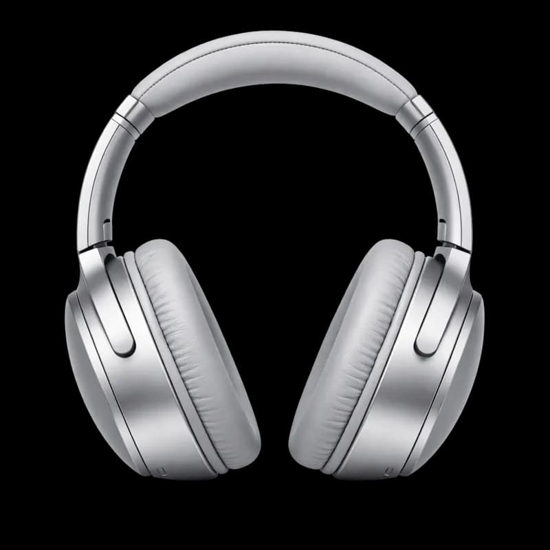 Fones de Ouvido Over-Ear Prata Modernos PNG fundo transparente - Fones Ouvido Over Ear Silver Modernos transparent backg