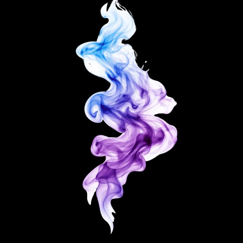 Fumaça Abstrata Azul e Roxa em Fundo Preto PNG fundo transparente - Smoke Abstract Blue Purple Black transparent backgro