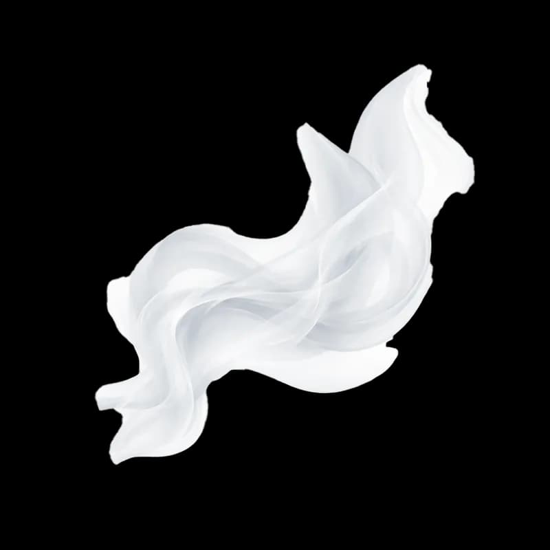 Fumaça Branca Abstrata e Ondulada PNG fundo transparente