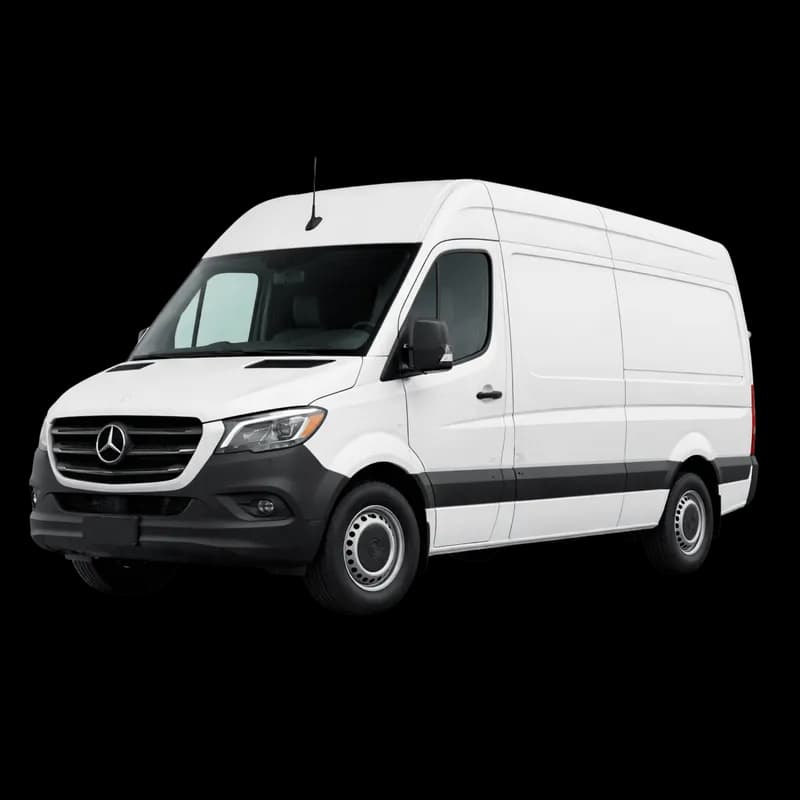 Furgão Mercedes-Benz Sprinter Branco PNG fundo transparente - Van Mercedes Benz Sprinter White transparent background PN