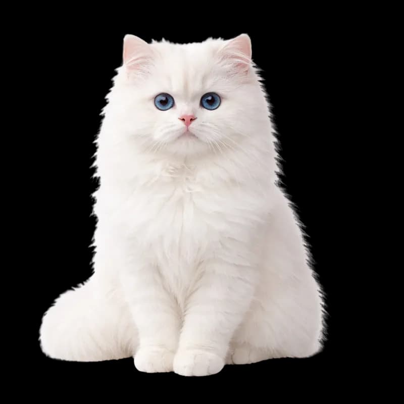 Gato Persa Branco de Olhos Azuis Vibrantes PNG fundo transparente - Cat Persian White Olhos Blue Vibrant transparent bac