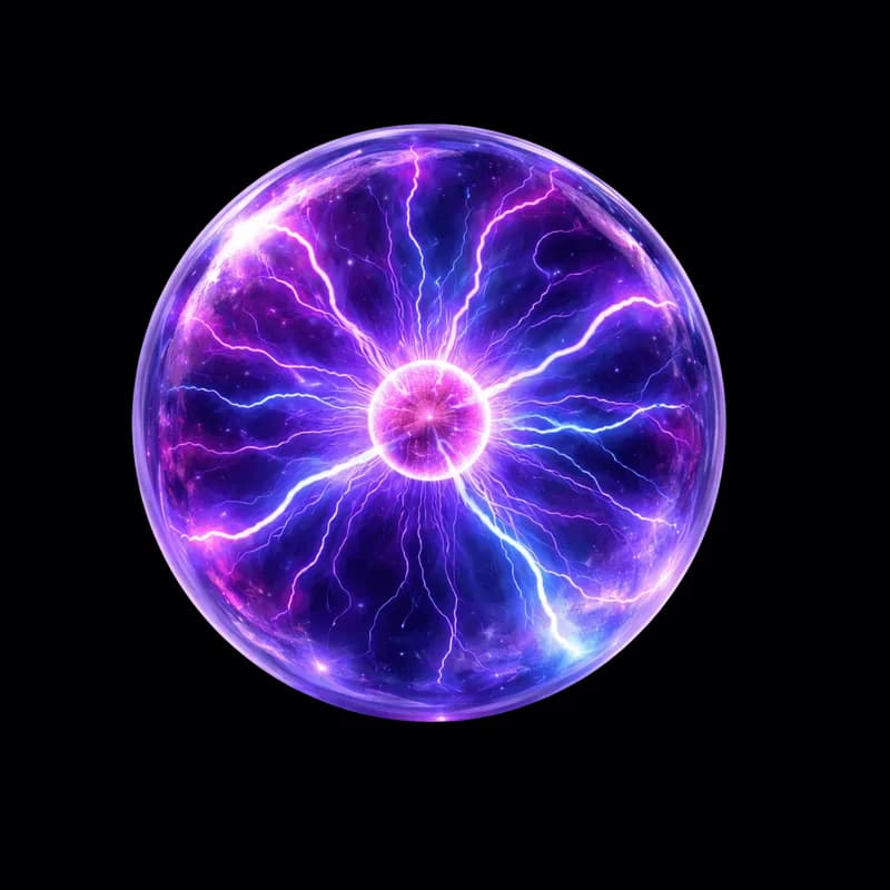 Globo de Plasma Elétrico com Raios Vibrantes PNG fundo transparente - Globe Plasma Electric Lightning Vibrant transparen