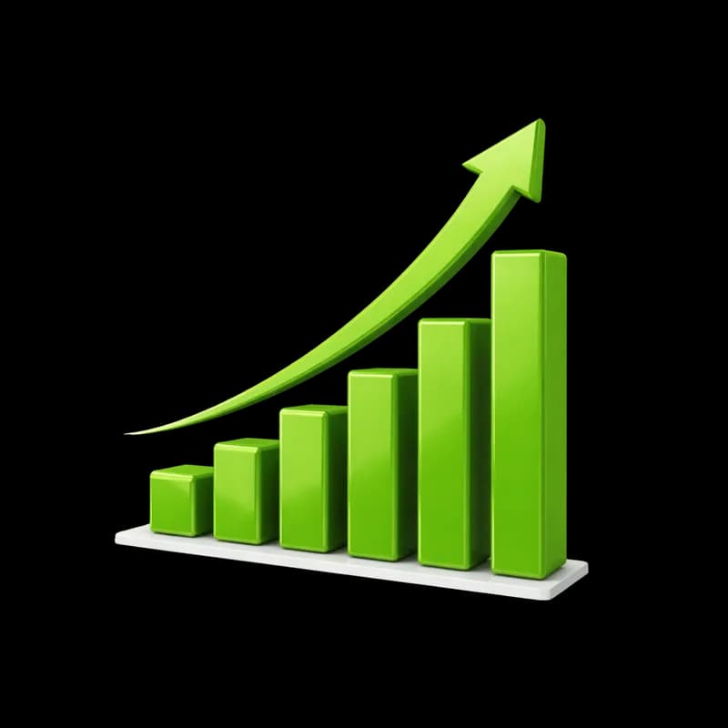 Gráfico de Crescimento: Barras Verdes e Seta Ascendente PNG fundo transparente - Chart Growth Barras Green Arrow Ascende