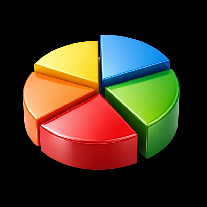 Gráfico de Pizza 3D Colorido PNG fundo transparente - Chart Pizza 3d Colorful transparent background PNG