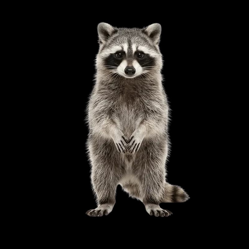 Guaxinim em pé olhando para frente PNG fundo transparente - Raccoon Pé Looking Forward transparent background PNG
