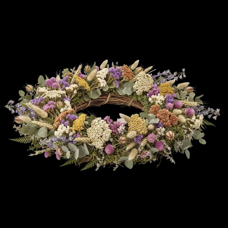 Guirlanda de Flores Secas Rústica e Colorida PNG fundo transparente - Wreath Flowers Secas Rustic Colorful transparent b