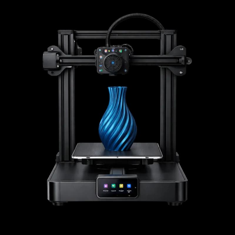 Impressora 3D Imprimindo Vaso Azul com Design Moderno PNG fundo transparente