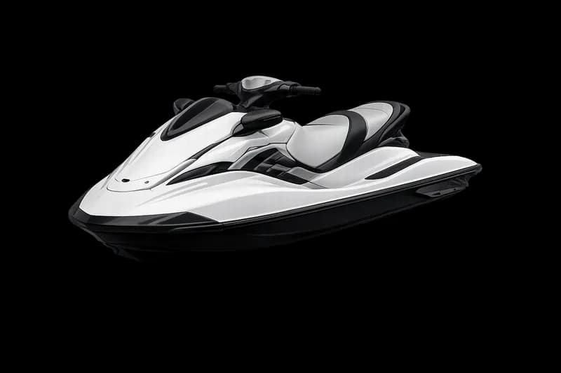Jet Ski Moderno Branco e Preto PNG fundo transparente - Jet Ski Modern White Black transparent background PNG