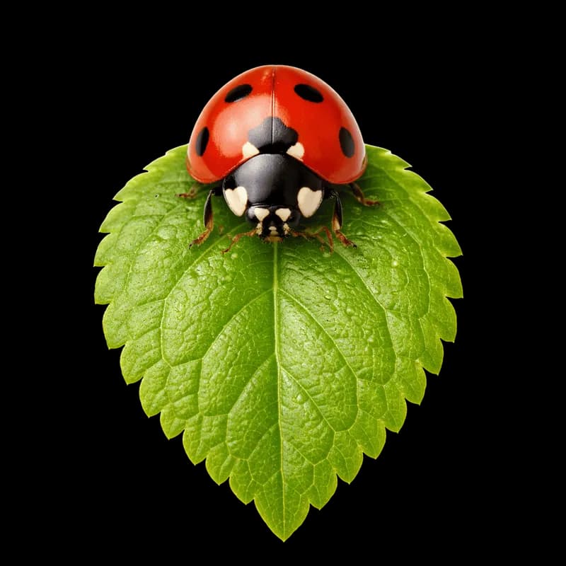 Joaninha em Folha Verde com Gotas de Água PNG fundo transparente - Ladybug Leaf Green Gotas Water transparent background