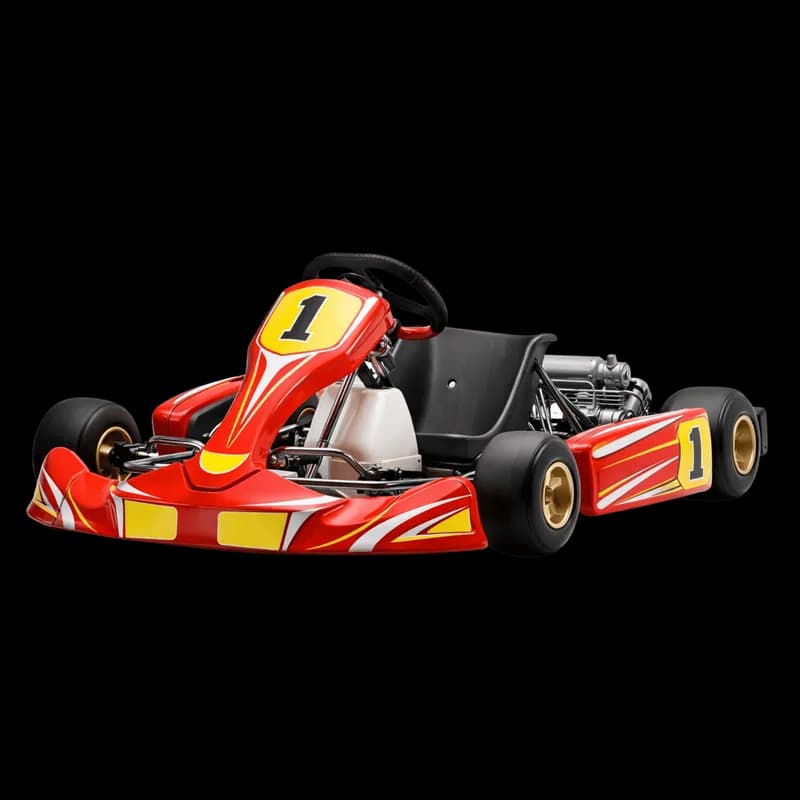 Kart de corrida vermelho com número 1 PNG fundo transparente - Kart Running Red Número 1 transparent background PNG