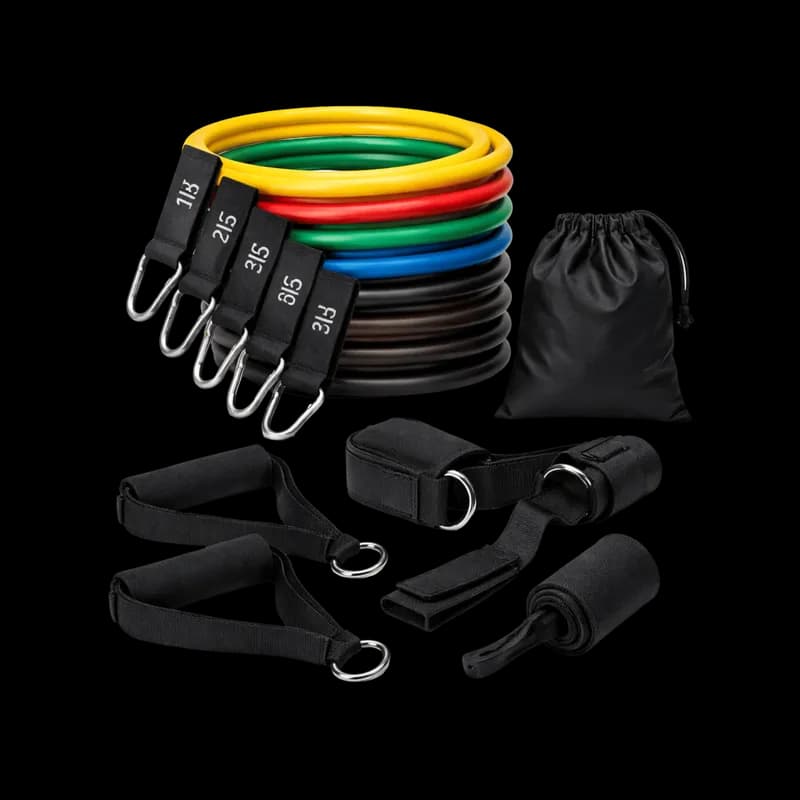 Kit de Faixas Elásticas de Resistência para Treino PNG fundo transparente - Kit Faixas Elásticas Resistência Workout tra