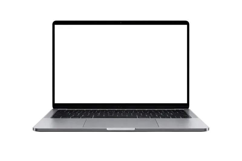 Laptop moderno com tela em branco PNG fundo transparente