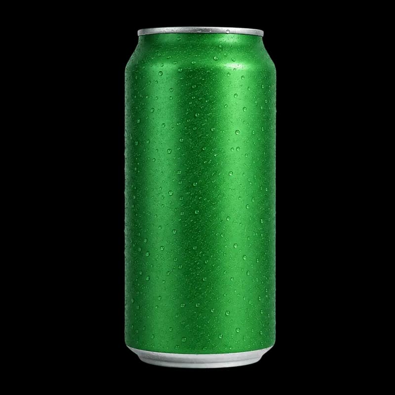Lata de refrigerante verde PNG fundo transparente - Green soda can transparent background PNG