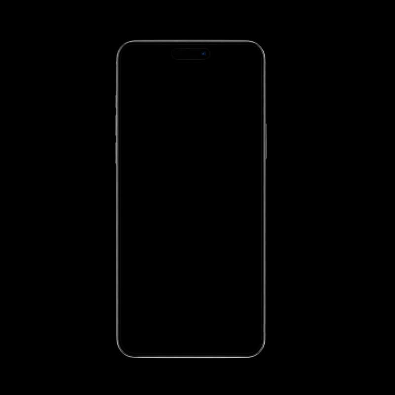 Maquete de smartphone com tela preta PNG - Smartphone mockup with black screen transparent background PNG