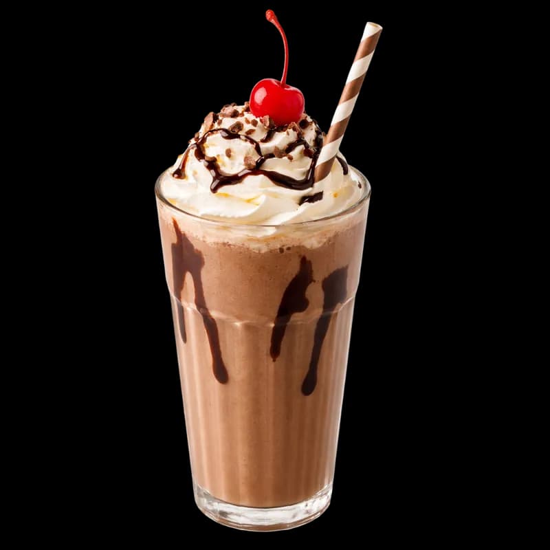 Milkshake de Chocolate com Chantilly, Cereja e Calda PNG fundo transparente - Milkshake Chocolate Whipped cream Cherry S