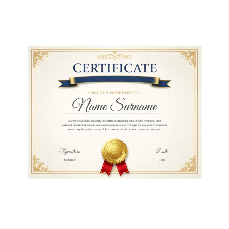 Modelo de Certificado Elegante Personalizável PNG fundo transparente - Template Certificate Elegant Personalizável trans