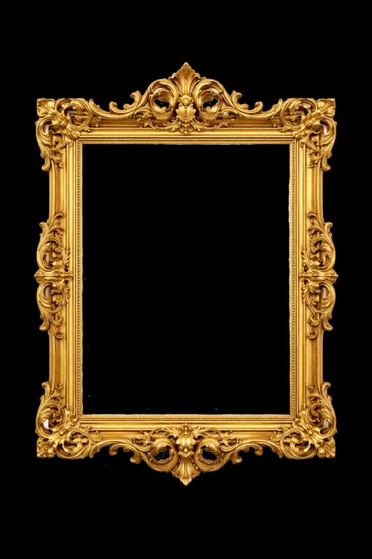 Moldura Dourada Ornamentada Estilo Clássico PNG fundo transparente