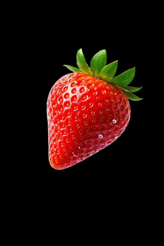 Morango Fresco com Respingos de Água PNG fundo transparente
