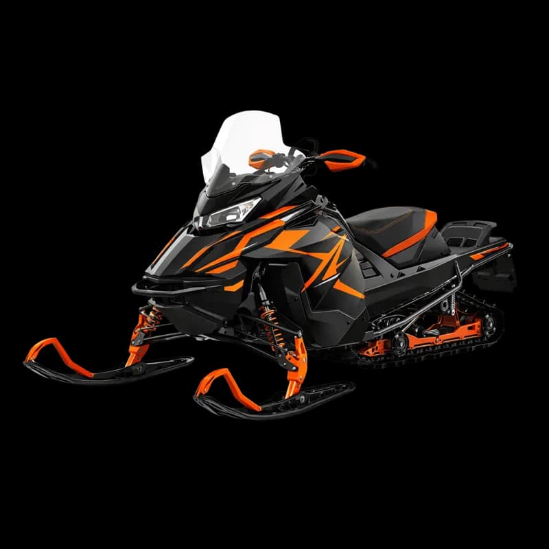 Moto de Neve Esportiva Preta e Laranja PNG fundo transparente - Engine Snow Sport Black Orange transparent background PN