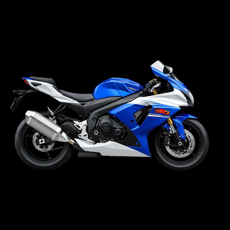 Motocicleta Esportiva Suzuki GSX-R Azul e Branca PNG fundo transparente - Motorcycle Sport Suzuki Gsx R Blue White trans