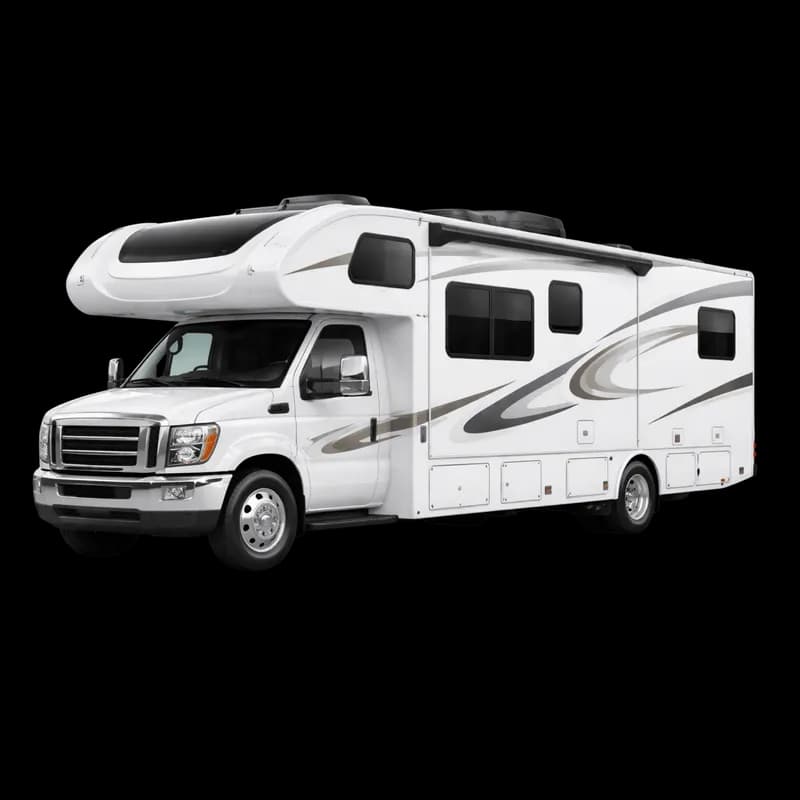 Motorhome Branco Moderno - Veículo de Recreio PNG fundo transparente - Motorhome White Modern Vehicle Recreio transparen