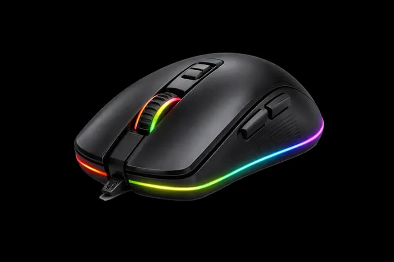 Mouse Gamer RGB Preto Iluminado PNG fundo transparente
