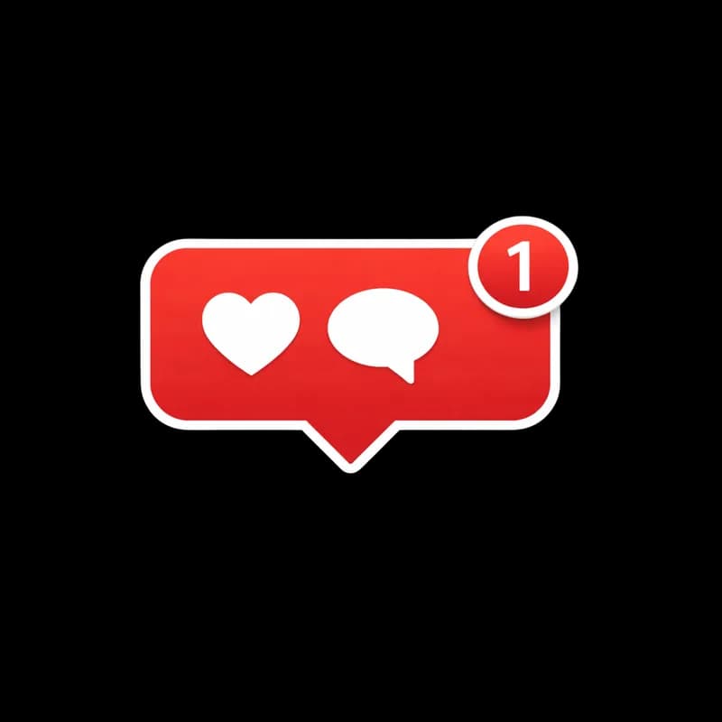 Ícone de notificação de curtida e comentário em PNG fundo transparente - Like and comment notification icon transparent background PNG