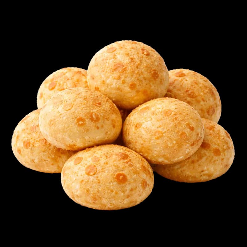 Pão de Queijo Caseiro Empilhado em Fundo Branco PNG fundo transparente