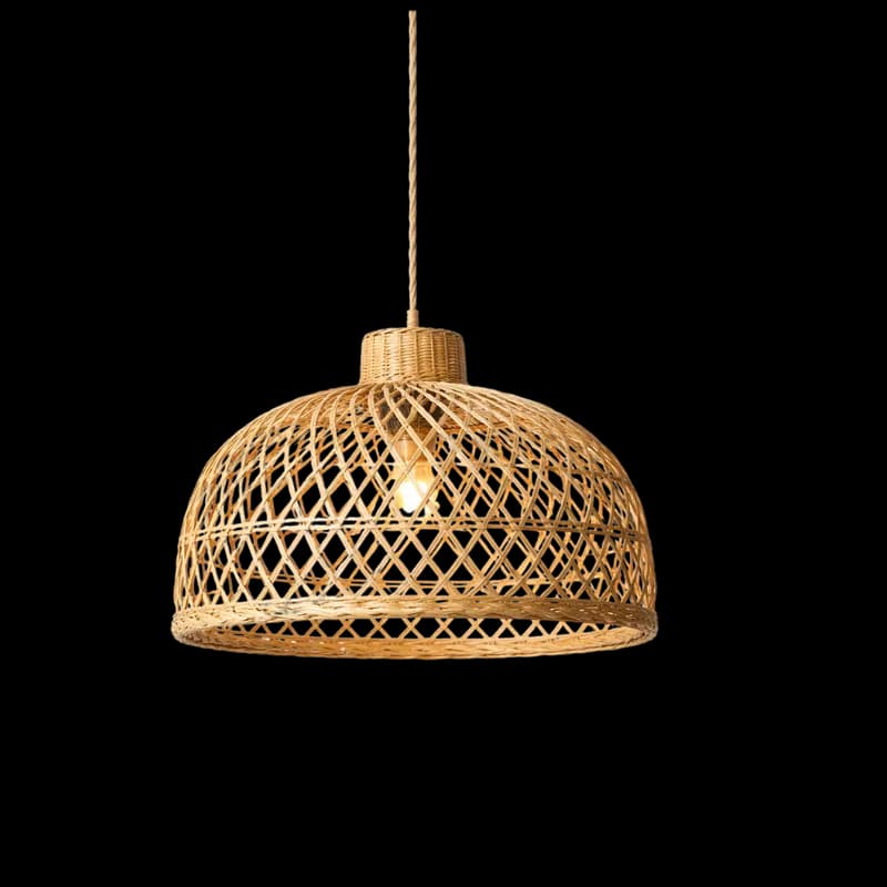Pendente Rattan Natural com Lâmpada Quente PNG fundo transparente - Pendant light Rattan Natural Lightbulb Quente transp