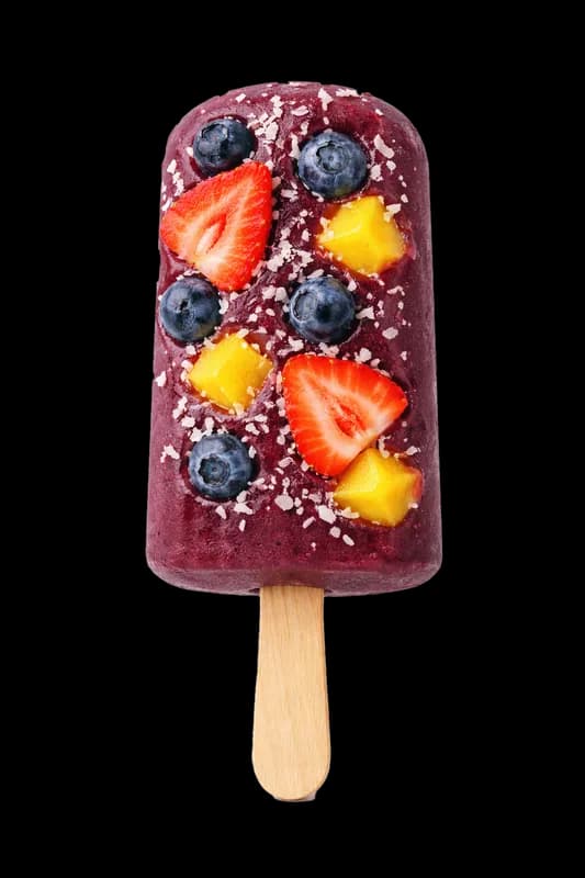 Picolé Gourmet de Frutas Vermelhas e Tropicais PNG fundo transparente - Popsicle Gourmet Fruits Red Tropical transparent