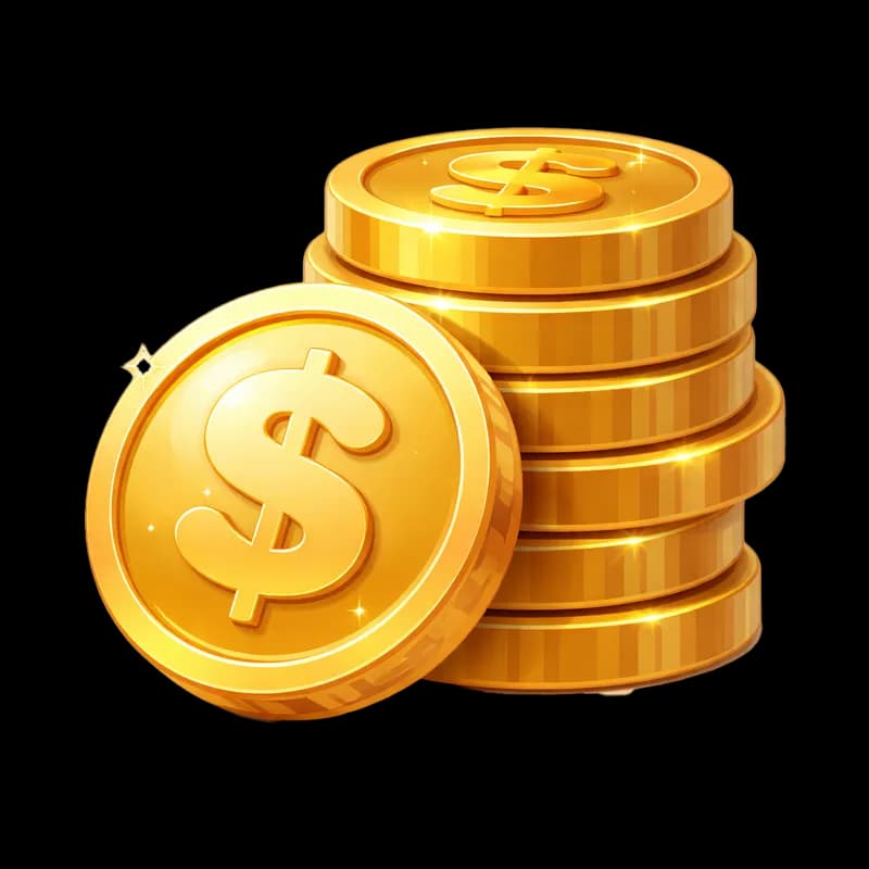 Pilha de Moedas de Ouro com Símbolo de Dólar Brilhante PNG fundo transparente