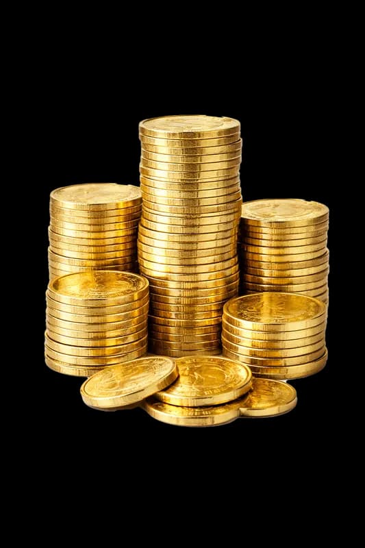 Pilha de Moedas de Ouro Douradas PNG fundo transparente