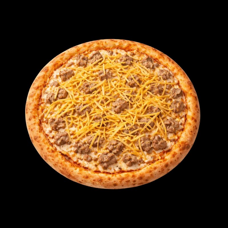 Pizza com Carne Moída e Queijo Desfiado PNG fundo transparente - Pizza Meat Moída Cheese Desfiado transparent background