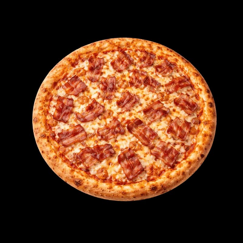 Pizza de Bacon Crocante com Queijo Derretido PNG fundo transparente - Pizza Bacon Crispy Cheese Melted transparent backg