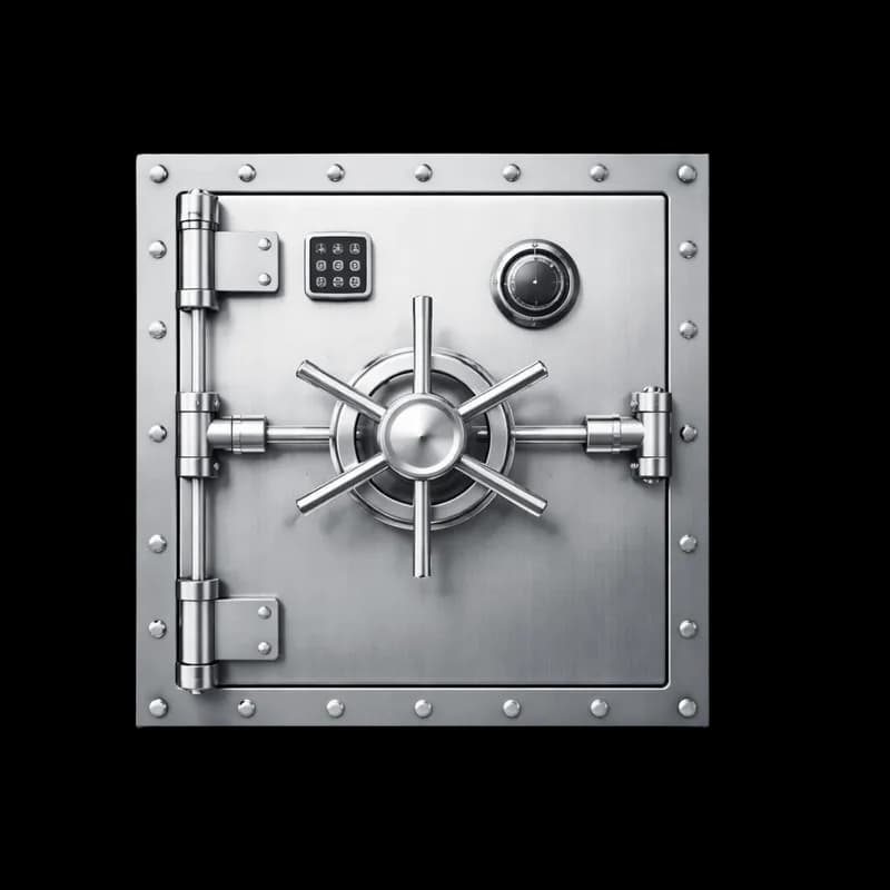 Porta de Cofre Prateada com Mecanismos de Segurança PNG fundo transparente - Porta Safe Silver Mecanismos Security trans