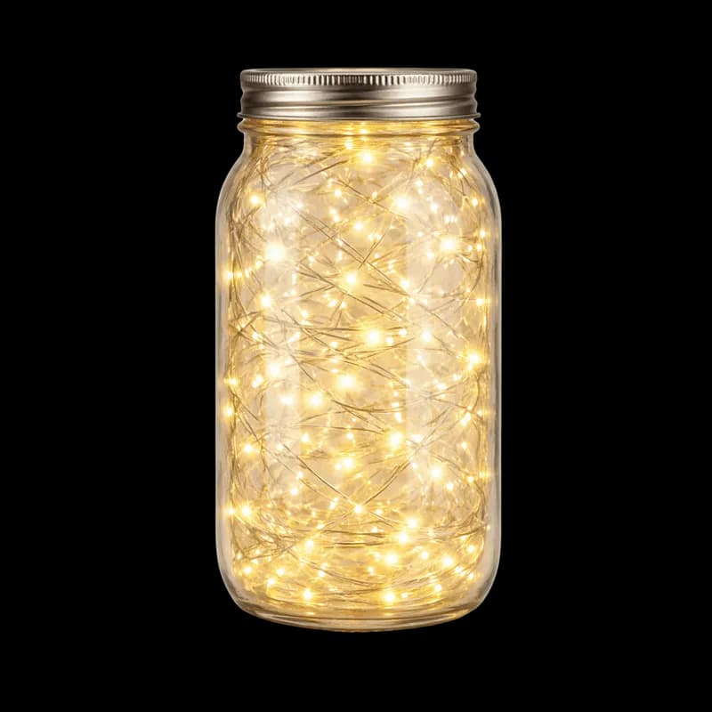 Pote de Vidro com Luzes de Fada para Decoração PNG fundo transparente - Pote Vidro Lights Fada Decoração transparent bac