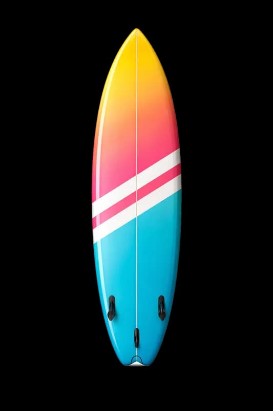 Prancha de Surf Colorida com Gradiente Vibrante PNG fundo transparente - Board Surfing Colorful Gradiente Vibrant transp