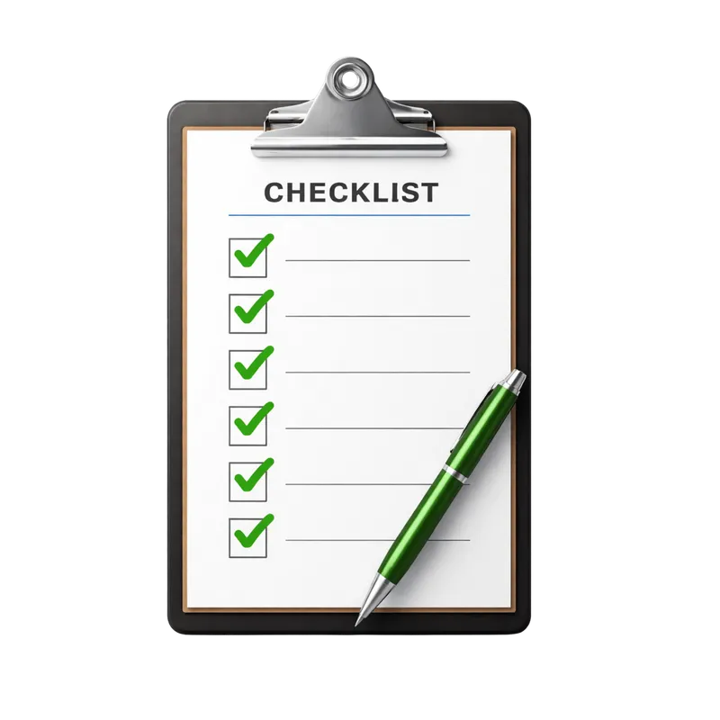Prancheta com Checklist e Caneta Verde PNG fundo transparente - Clipboard Checklist Pen Green transparent background PNG